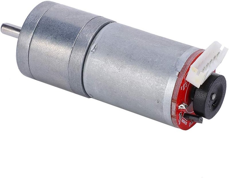 Hyuduo GA25-370 Gear Motor DC with Speed Encoder, Stainless Steel High Torque Electric Micro Speed Reduction Geared Motor Brush DC Motors Reducer Copper (DC12V 10RPM) - Image 2